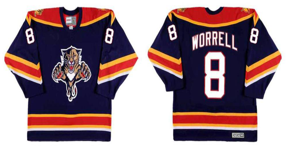 2019 Men Florida Panthers #8 Worrell blue CCM NHL jerseys->florida panthers->NHL Jersey